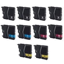KIT 10 CARTUCCE COMPATIBILI BROTHER LC980/LC1100SERIE (4BK+2C+2M