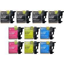 KIT 10 CARTUCCE COMPATIBILI BROTHER LC985SERIE (4BK+2C+2M+2Y)