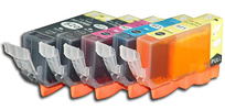 KIT 5 CARTUCCE COMPATIBILI CANON 520BK + 521BK + 521C + 521M + 5