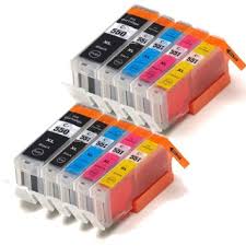 KIT 10 CARTUCCE COMPATIBILI CANON 2X 550XLBK+551XLBK+551XLC+551X