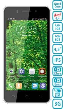 MODE LIFE SENSE SMARTPHONE ANDROID 4.4 DUAL SIM B-TOUCH QUAD COR