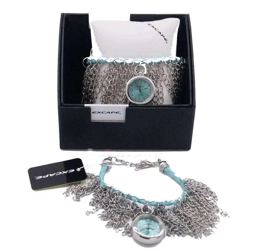 OROLOGIO DA POLSO DONNA BRACCIALE INTRECCIATO C/CATENELLE VERDE