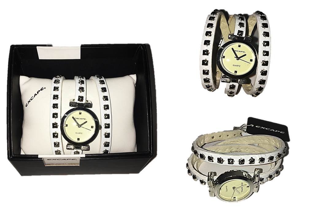 OROLOGIO DA POLSO DONNA CUOIO 3 GIRI SILVER/BIANCO EXCAPE