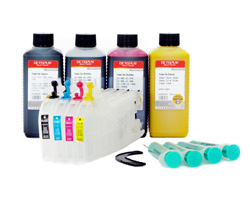 KIT 4 CARTUCCE RICARICABILI BROTHER LC960/1000SERIE + INK 100ML.