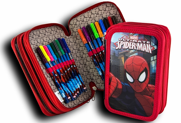 ASTUCCIO PORTACOLORI 3 ZIP SPIDERMAN ULTIMATE